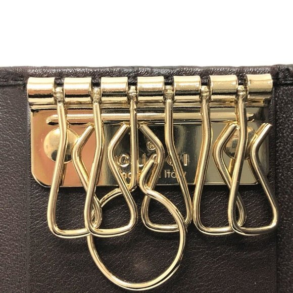 GUCCI GG Heart plate 6-Ring Key Case Leather Brown/GoldHardware - Picture 11 of 12
